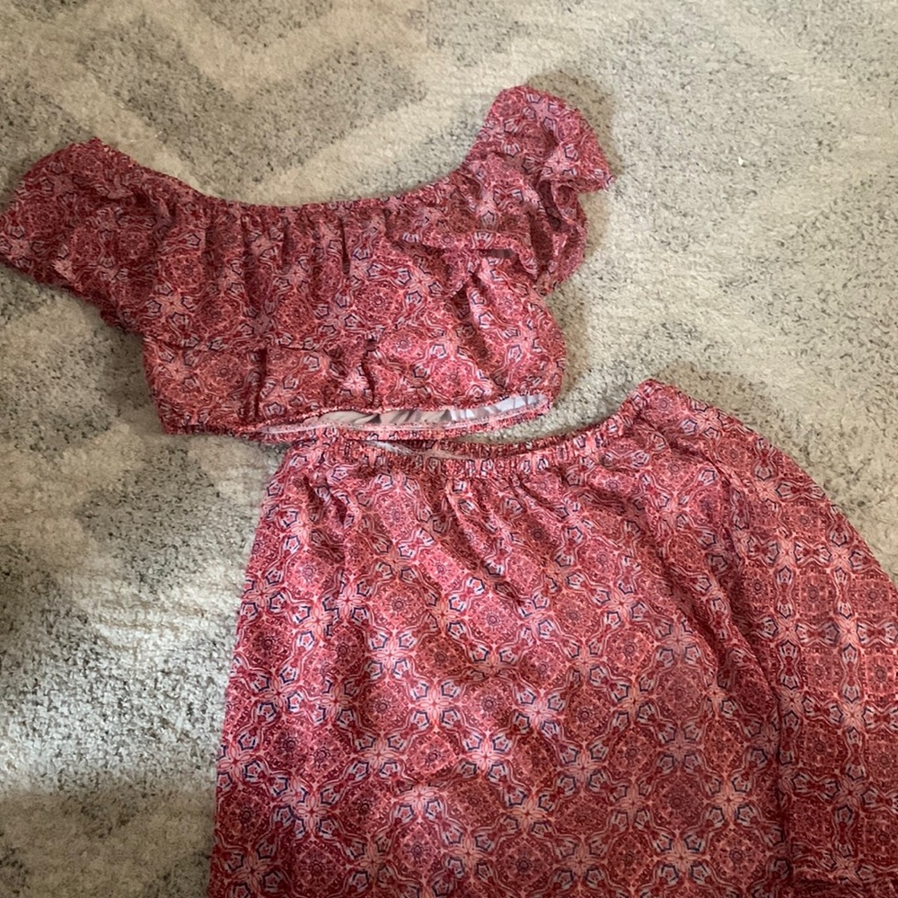 Two-piece off the shoulder set